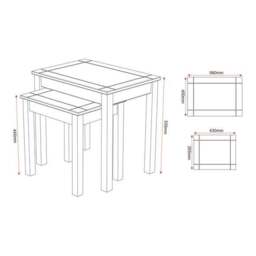 Panama Nest of 2 Tables, Pine - thumbnail 2