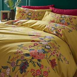 Tiverton Floral Trail 100% Cotton Sateen Duvet Cover & Pillowcase Set - thumbnail 2