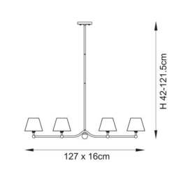 Vogue Javier 4 Light Adjustable Diner Ceiling Light - thumbnail 6