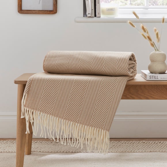Foxton Herringbone Throw Blanket 130x180cm - image 1