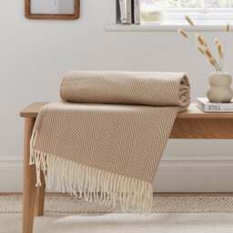 Foxton Herringbone Throw Blanket 130x180cm - thumbnail 1