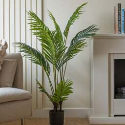 Artificial Real Touch Pearl Palm Tree in Black Plastic Plant Pot - thumbnail 1