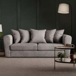 Blake Curved Arm Chunky Chenille 3 Seater Sofa - thumbnail 1