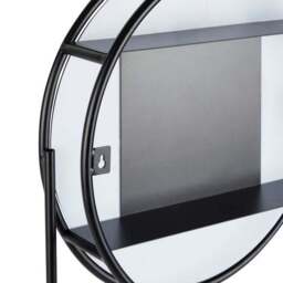 Elements Matte Black Wall Mirror with Storage - thumbnail 5