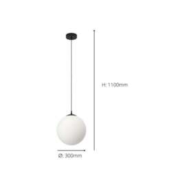 EGLO Rondo Spherical Opal Glass Pendant Light - thumbnail 2