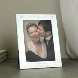 Personalised Decorative Our Wedding Day Silver Photo Frame - thumbnail 1