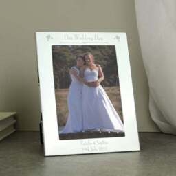 Personalised Decorative Our Wedding Day Silver Photo Frame - thumbnail 2