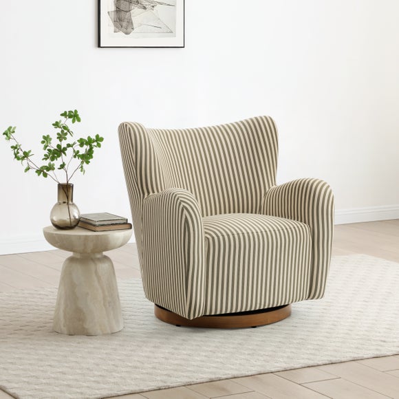 Theo Linford Stripe Swivel Armchair - image 1