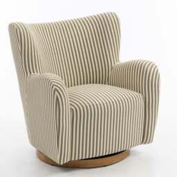 Theo Linford Stripe Swivel Armchair - thumbnail 6