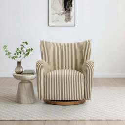 Theo Linford Stripe Swivel Armchair - thumbnail 2