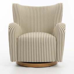 Theo Linford Stripe Swivel Armchair - thumbnail 3