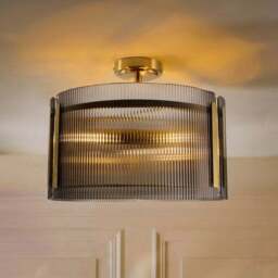 Veneto Ribbed 3 Light Semi Flush Ceiling Light - thumbnail 2