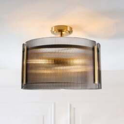 Veneto Ribbed 3 Light Semi Flush Ceiling Light