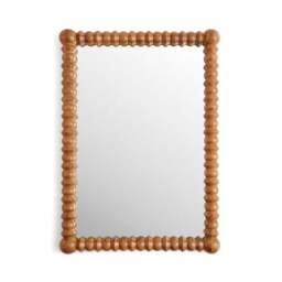 Turned Mango Wood Rectangle Wall Mirror - thumbnail 2