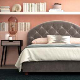 Aspen Upholstered Bed Frame, Velvet - thumbnail 2