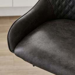 Hudson Height Adjustable Bar Stool, Faux Leather - thumbnail 4
