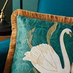 Embroidered Swan Cushion - thumbnail 2