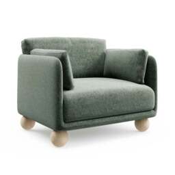 Armitage Chenille Snuggle Chair with Ball Feet - thumbnail 5