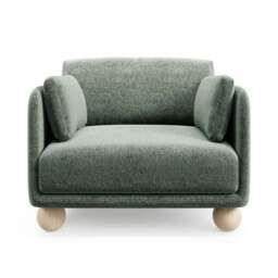 Armitage Chenille Snuggle Chair with Ball Feet - thumbnail 6