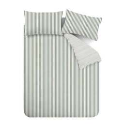 Catherine Lansfield Stripe 100% Brushed Cotton Reversible Duvet Cover & Pillowcase Set - thumbnail 5