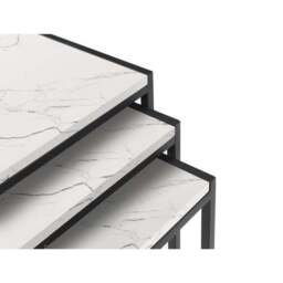 Tribeca Nest of 3 Tables, White Marble - thumbnail 4