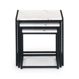 Tribeca Nest of 3 Tables, White Marble - thumbnail 3