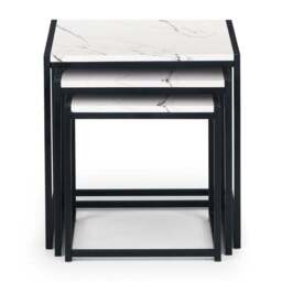 Tribeca Nest of 3 Tables, White Marble - thumbnail 6