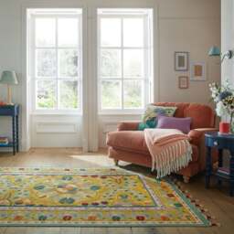 Rani Embroidered Floral Rug - thumbnail 1