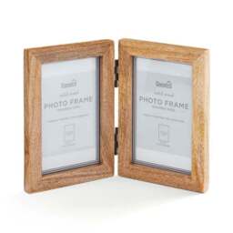 Mango Wood Hinged Double Photo Frame - thumbnail 3