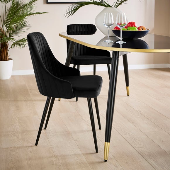 Shea Set of 2 Dining Chairs, Velvet - image 1