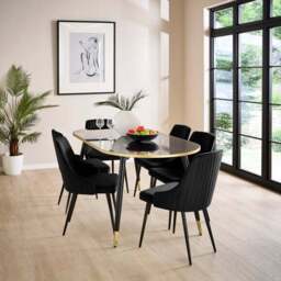 Shea Set of 2 Dining Chairs, Velvet - thumbnail 3