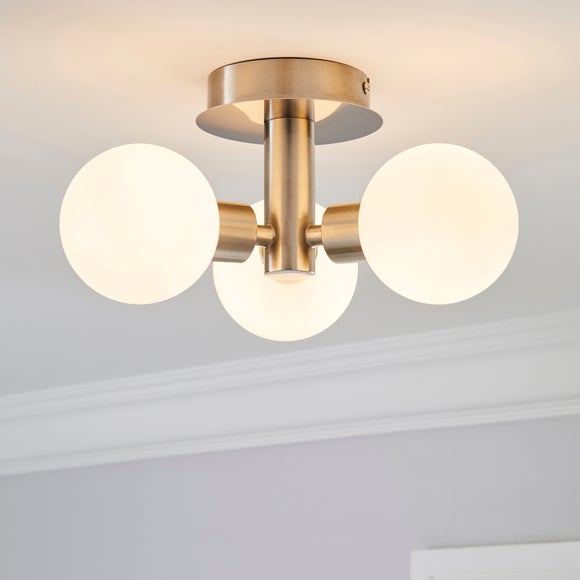 Hamptworth 3 Light Frosted Glass Semi Flush Ceiling Light - image 1