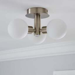 Hamptworth 3 Light Frosted Glass Semi Flush Ceiling Light - thumbnail 2