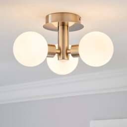 Hamptworth 3 Light Frosted Glass Semi Flush Ceiling Light