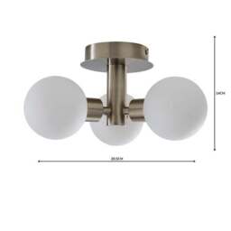 Hamptworth 3 Light Frosted Glass Semi Flush Ceiling Light - thumbnail 5