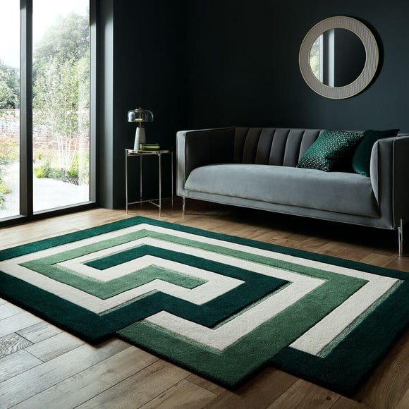 Maze Illusion Wool Rug - image 1