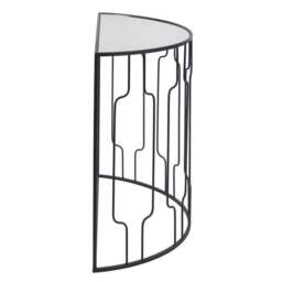 Caprisse Mirrored Glass Half Moon Console Table - thumbnail 3