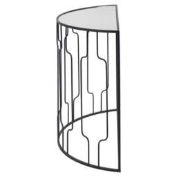 Caprisse Mirrored Glass Half Moon Console Table - thumbnail 4