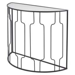 Caprisse Mirrored Glass Half Moon Console Table - thumbnail 2