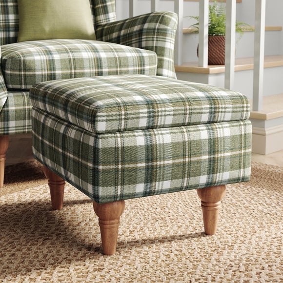 Charnwood Checked Storage Footstool - image 1
