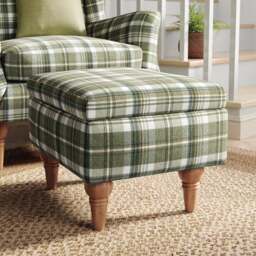 Charnwood Checked Storage Footstool - thumbnail 1