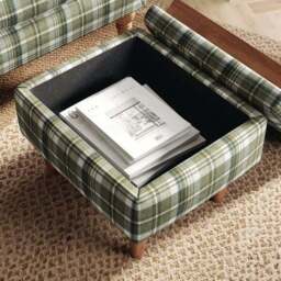 Charnwood Checked Storage Footstool - thumbnail 3