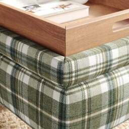 Charnwood Checked Storage Footstool - thumbnail 4