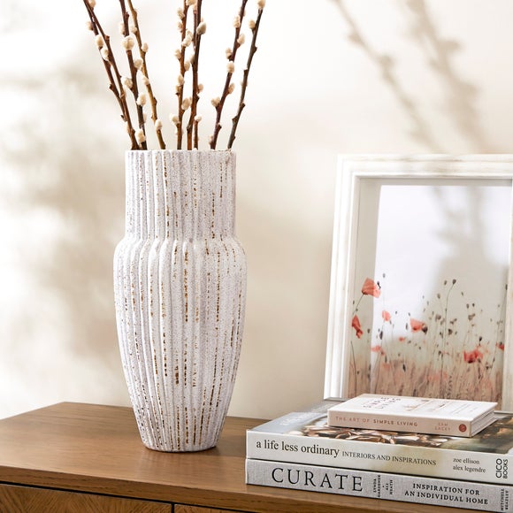 Ribbed Stone Vase - image 1
