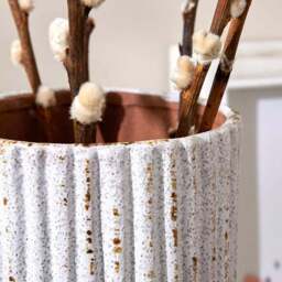 Ribbed Stone Vase - thumbnail 2