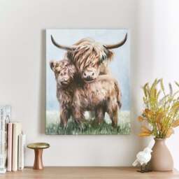 Highland Cow and Baby Canvas - thumbnail 1