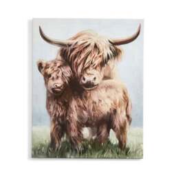 Highland Cow and Baby Canvas - thumbnail 3