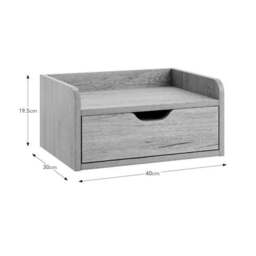 Cilla 1 Drawer Floating Bedside Table, Grey Oak Effect - thumbnail 6