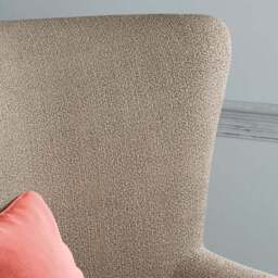 Estelle Multi Yarn Boucle High Back Winged Armchair - thumbnail 4