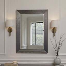 Yearn Wave Framed Bevelled Rectangle Wall Mirror - thumbnail 1